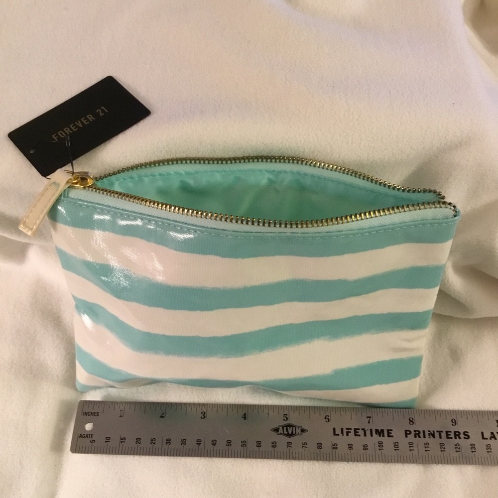 Brand New Forever 21, blue and white make up bag